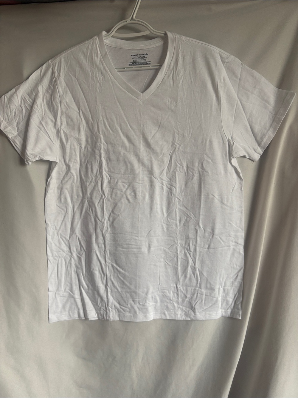 Amazon Essentials White V-Neck Short Sleeve Tee